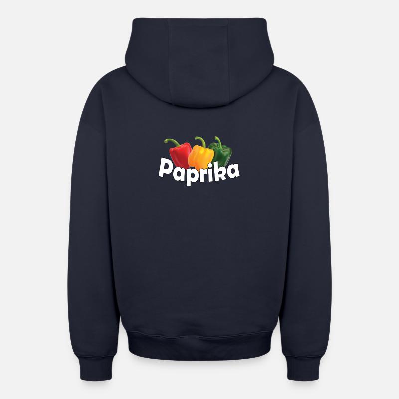 Paprika - Sweat à capuche unisexe zippé oversize épais SPREAD - bleu marine