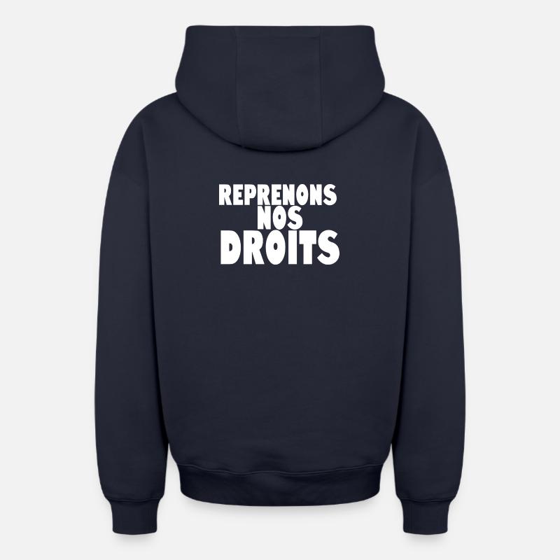 Reprenons nos doits - Sweat à capuche unisexe zippé oversize épais SPREAD - bleu marine