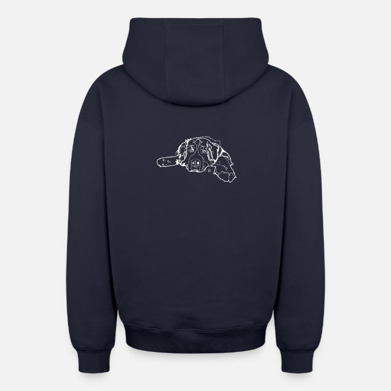 Bouvier bernois - Sweat à capuche unisexe zippé oversize épais SPREAD - bleu marine