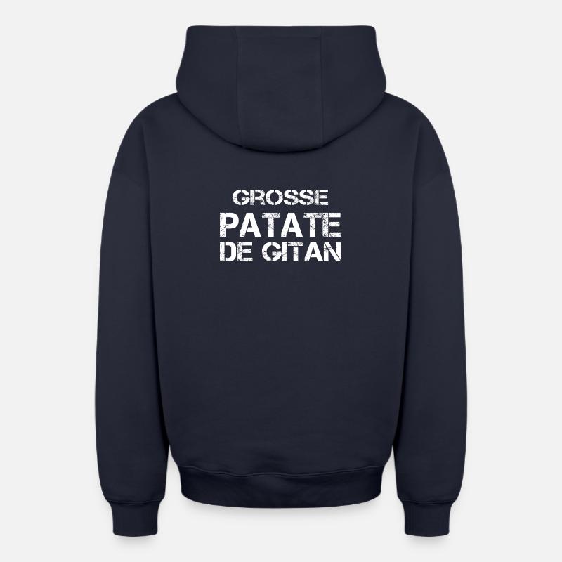 Grosse Patate de gitan - Sweat à capuche unisexe zippé oversize épais SPREAD - bleu marine