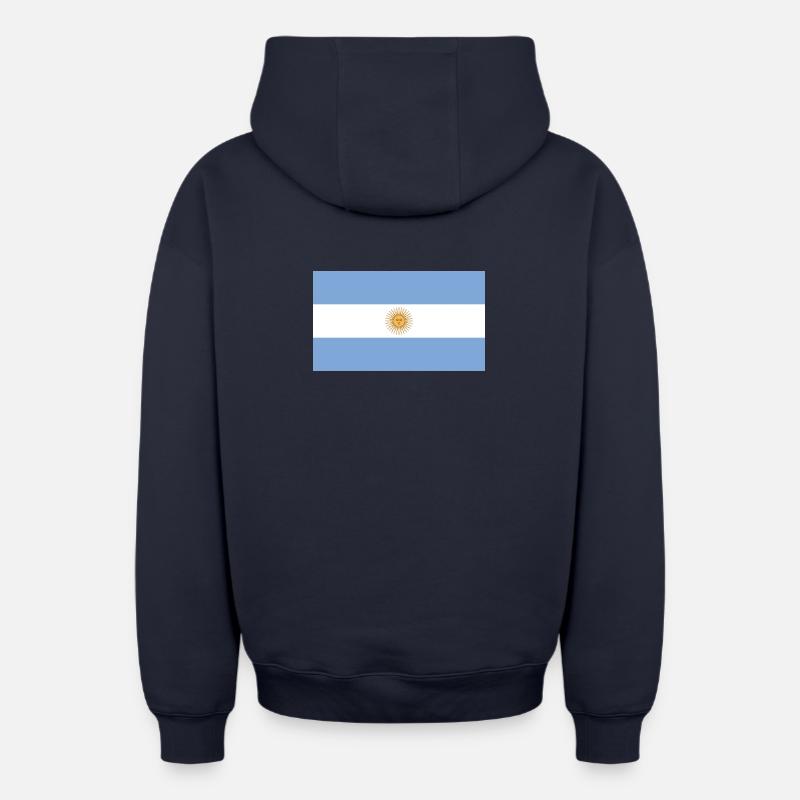Drapeau national de l’Argentine - Sweat à capuche unisexe zippé oversize épais SPREAD - bleu marine