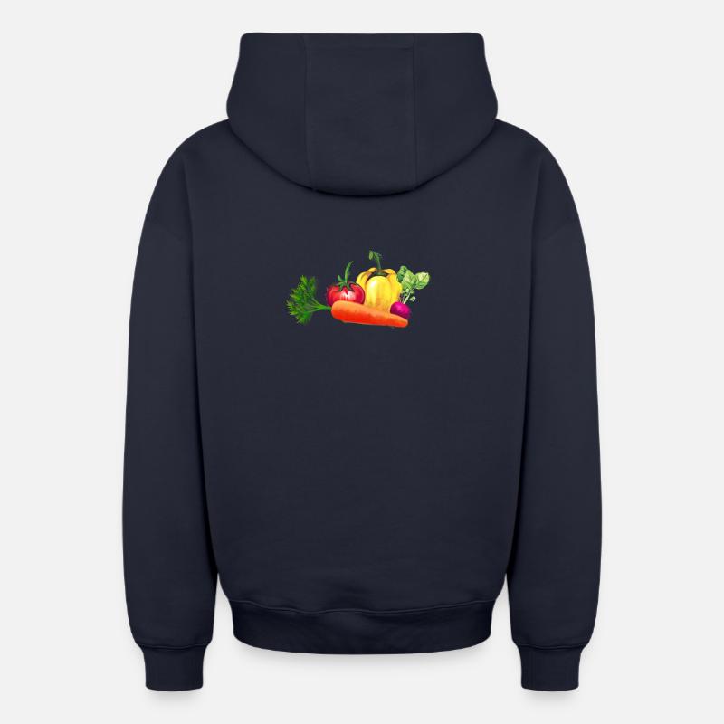 Légume - Sweat à capuche unisexe zippé oversize épais SPREAD - bleu marine