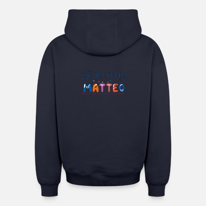 L’écolier Matteo - Sweat à capuche unisexe zippé oversize épais SPREAD - bleu marine