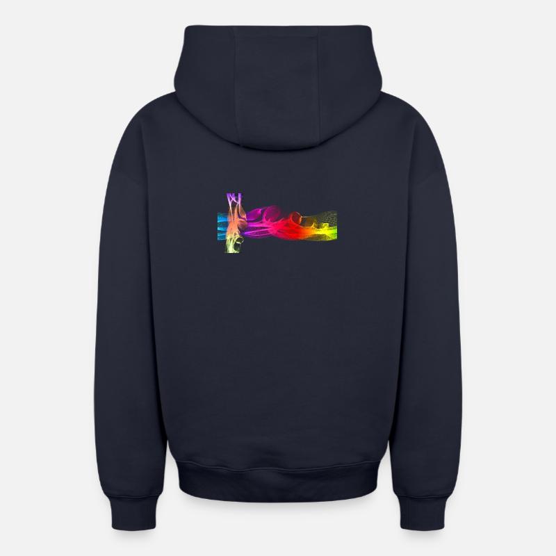 Nouvel art cool - Sweat à capuche unisexe zippé oversize épais SPREAD - bleu marine