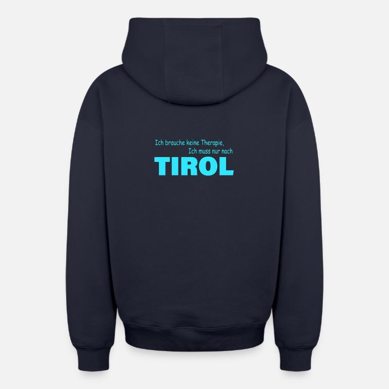 Thérapie TYROL - Sweat à capuche unisexe zippé oversize épais SPREAD - bleu marine