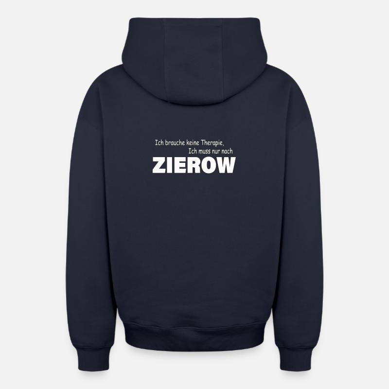 Thérapie ZIEROW - Sweat à capuche unisexe zippé oversize épais SPREAD - bleu marine
