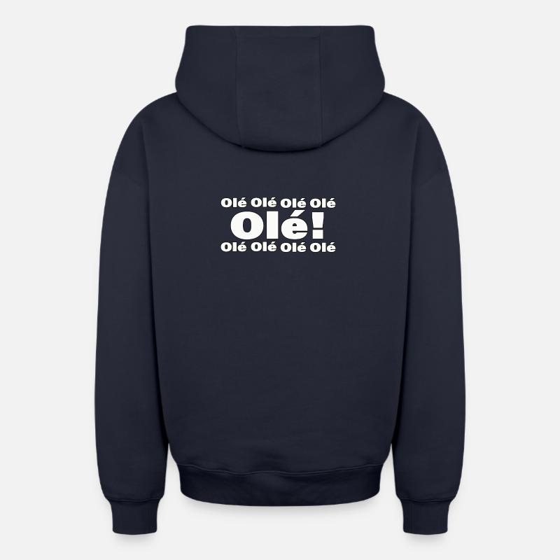 Olé - Sweat à capuche unisexe zippé oversize épais SPREAD - bleu marine