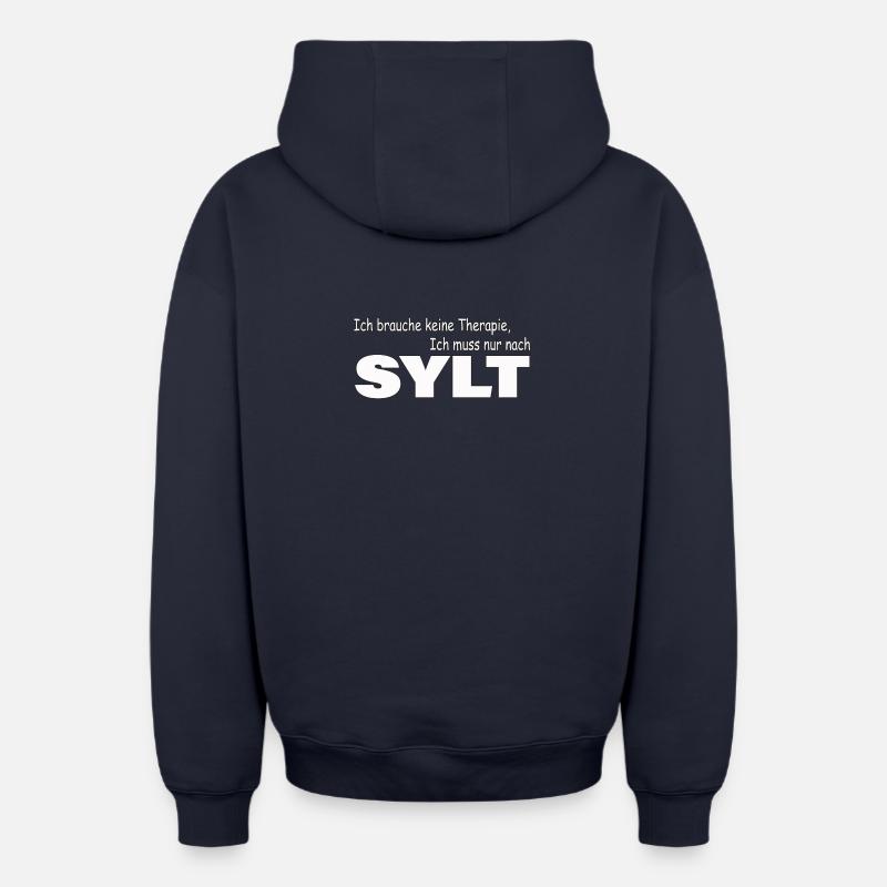 Sylt de thérapie - Sweat à capuche unisexe zippé oversize épais SPREAD - bleu marine