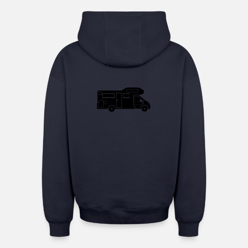 Wohnmobil-Silhouette – schlichtes Camping-Design - Oversized Heavyweight Unisex Zip Hoodie - Navy