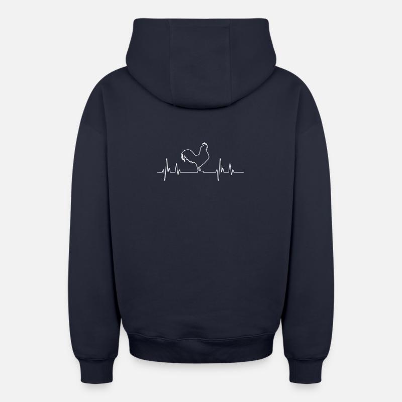 Hahn - Sweat à capuche unisexe zippé oversize épais SPREAD - bleu marine
