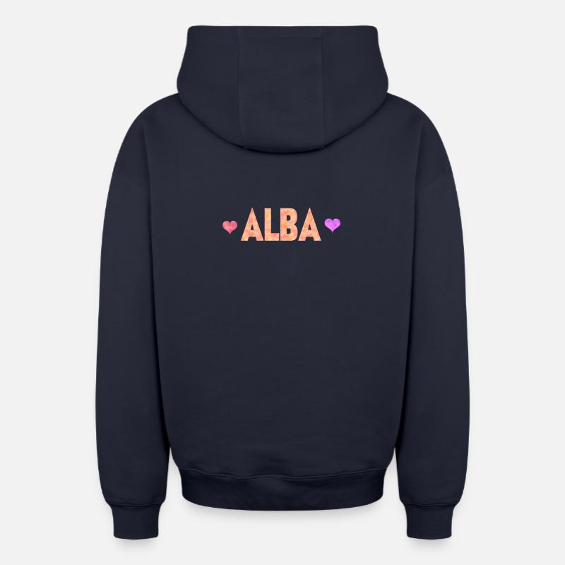 Alba - Sweat à capuche unisexe zippé oversize épais SPREAD - bleu marine