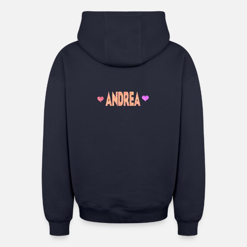 Andrea - Sweat à capuche unisexe zippé oversize épais SPREAD - bleu marine