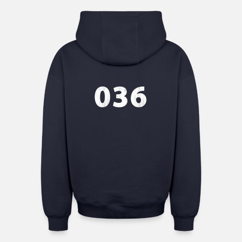 036 Almere Zeewolde - Sweat à capuche unisexe zippé oversize épais SPREAD - bleu marine