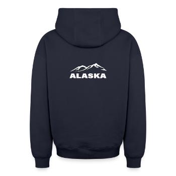 Alaska - Oversized Heavyweight Unisex Zip Hoodie - navy - Back - AI Model Male 185 dark (185cm)