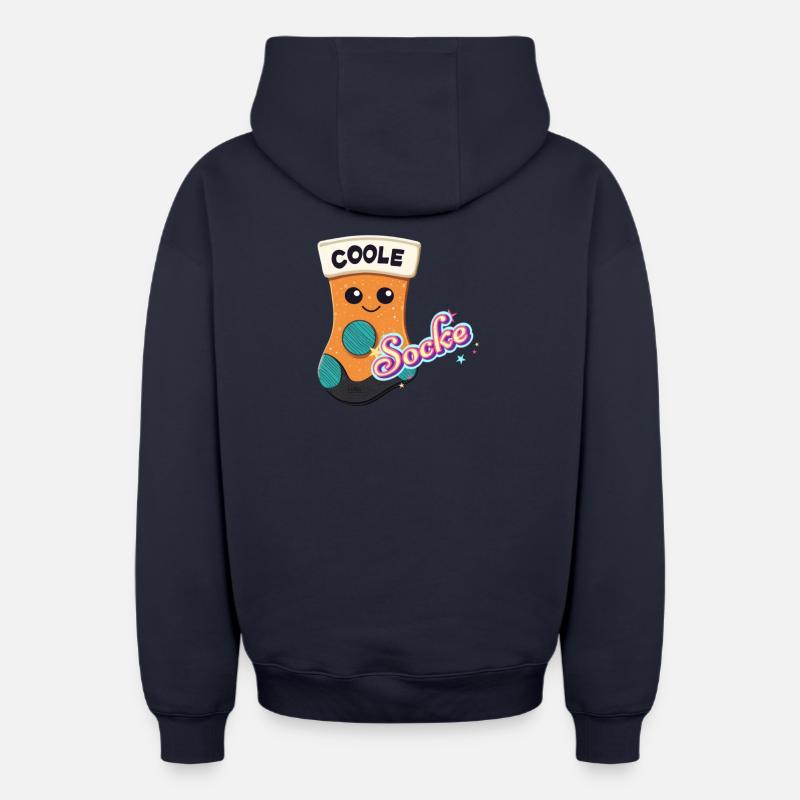 Chaussette cool - Sweat à capuche unisexe zippé oversize épais SPREAD - bleu marine