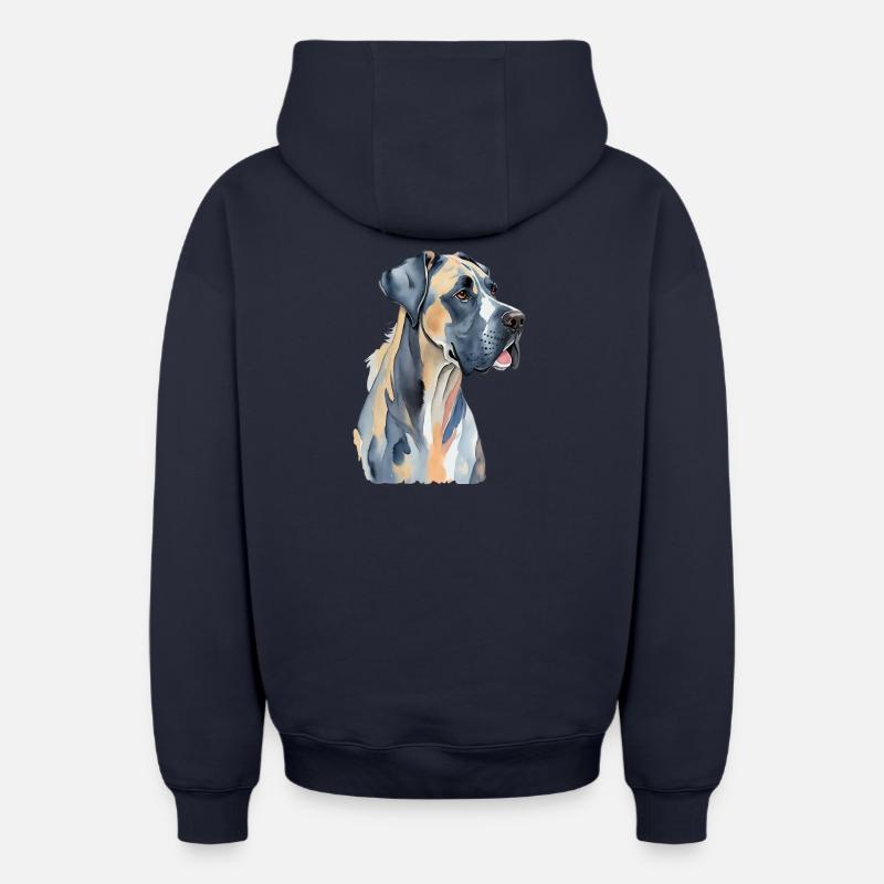 Mâtin - Sweat à capuche unisexe zippé oversize épais SPREAD - bleu marine