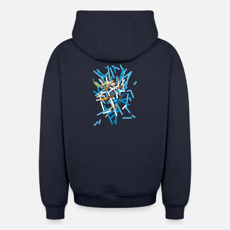 Moderne - Sweat à capuche unisexe zippé oversize épais SPREAD - bleu marine
