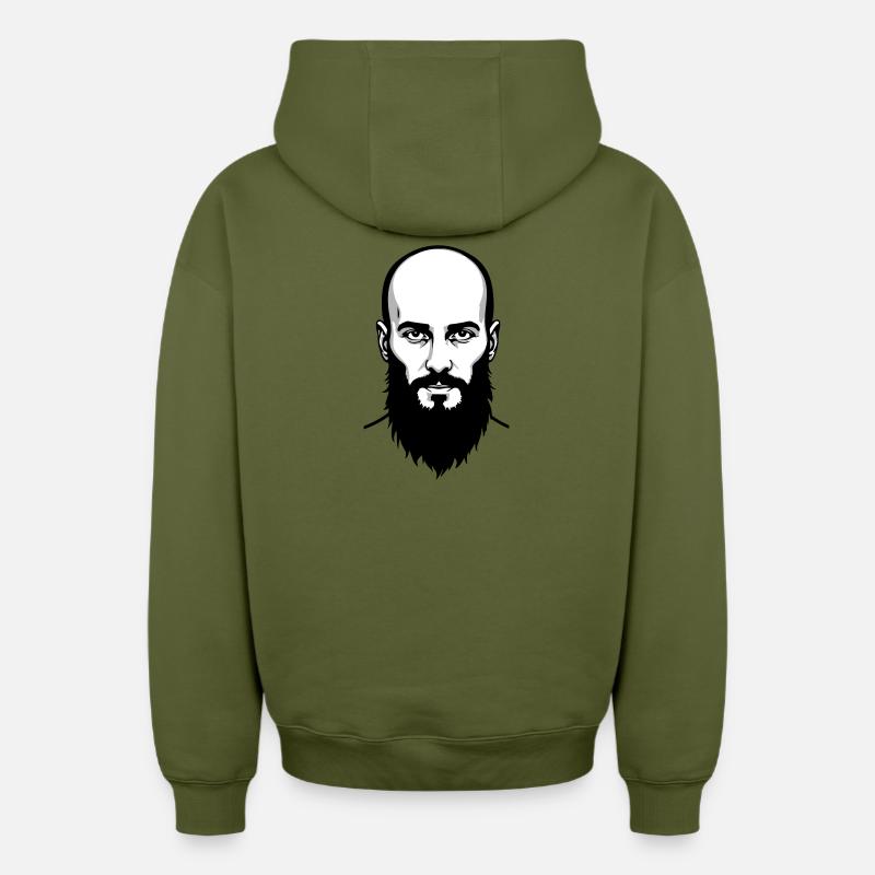 Tschetschenischer Held - Oversized Heavyweight Unisex Zip Hoodie - Khaki