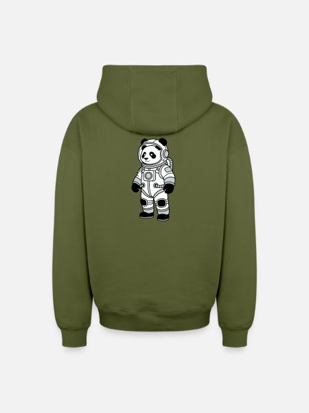 Panda-Bär-Raumanzug - Oversized Heavyweight Unisex Zip Hoodie - Khaki