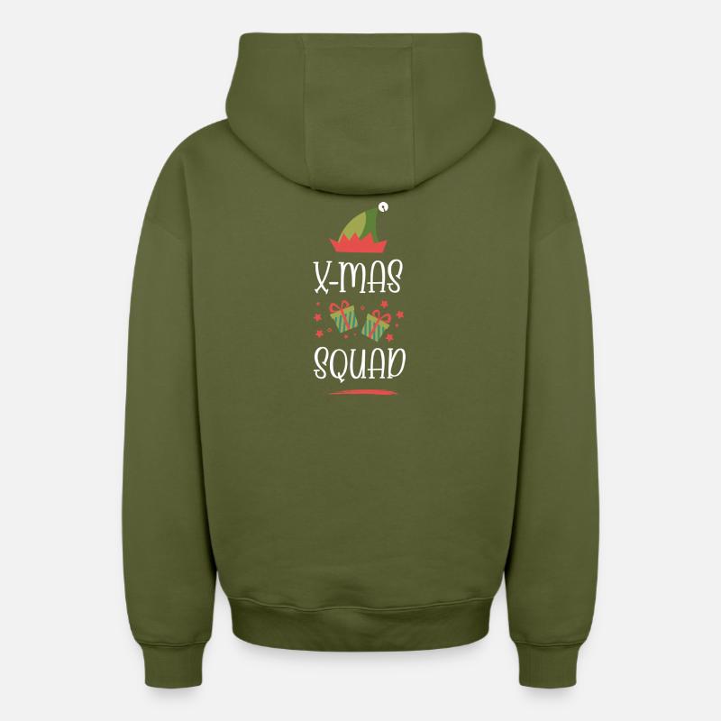 Escouade de Noël - Sweat à capuche unisexe zippé oversize épais SPREAD - kaki