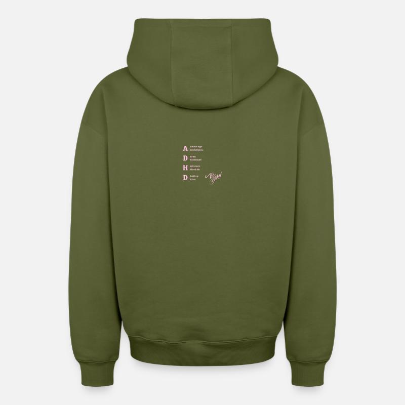 TDAH - Sweat à capuche unisexe zippé oversize épais SPREAD - kaki
