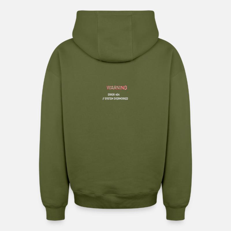 Fehlerwarnung – Systemfehler 404 - Oversized Heavyweight Unisex Zip Hoodie - Khaki