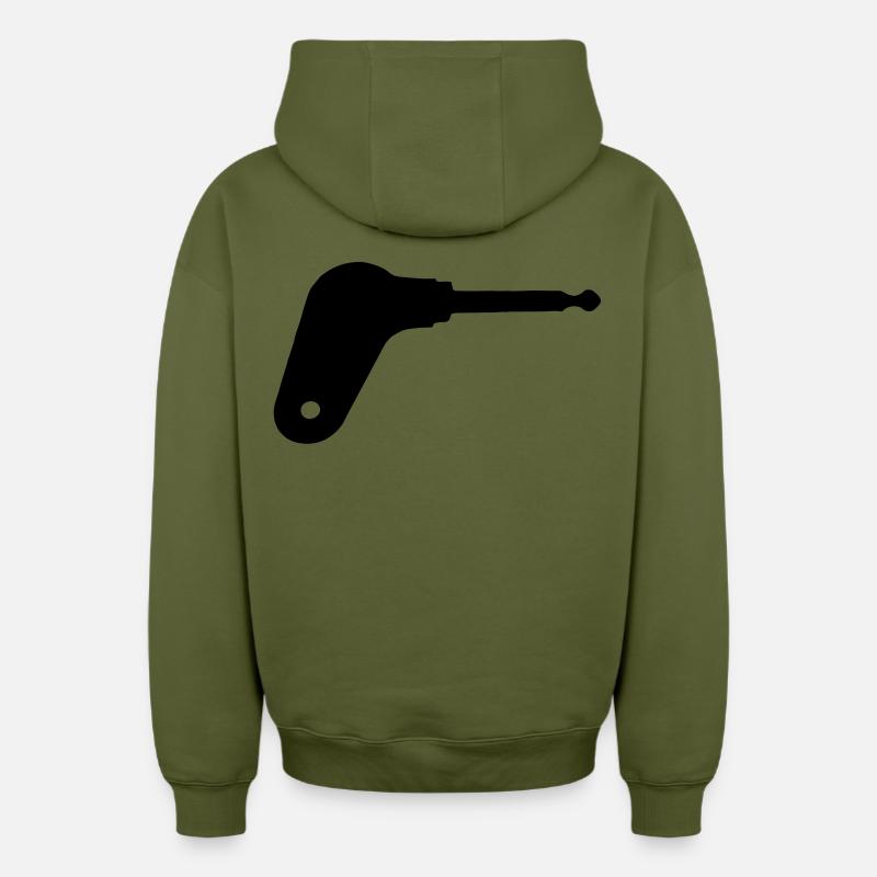 Oldtimer tractor ignition key - Oversized Heavyweight Unisex Zip Hoodie - khaki