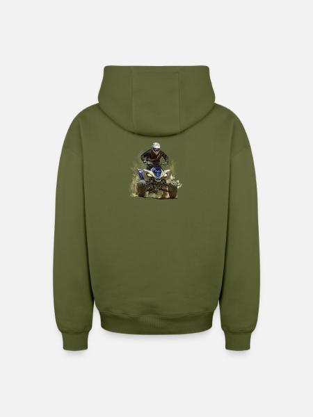 quadrocycle - Oversized Heavyweight Unisex Zip Hoodie - khaki