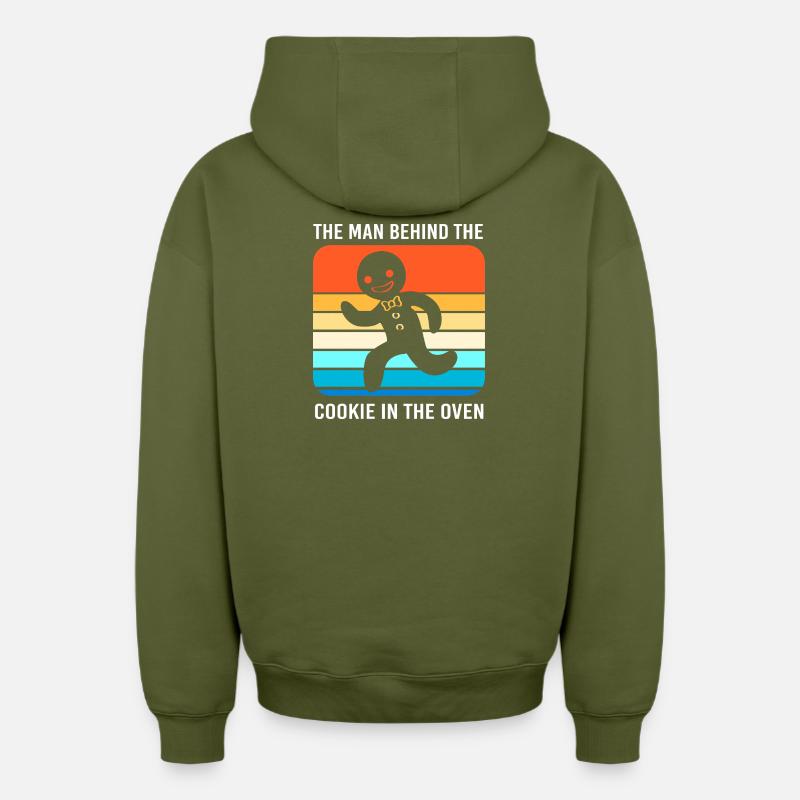 Futurs papas, futurs pères - Sweat à capuche unisexe zippé oversize épais SPREAD - kaki