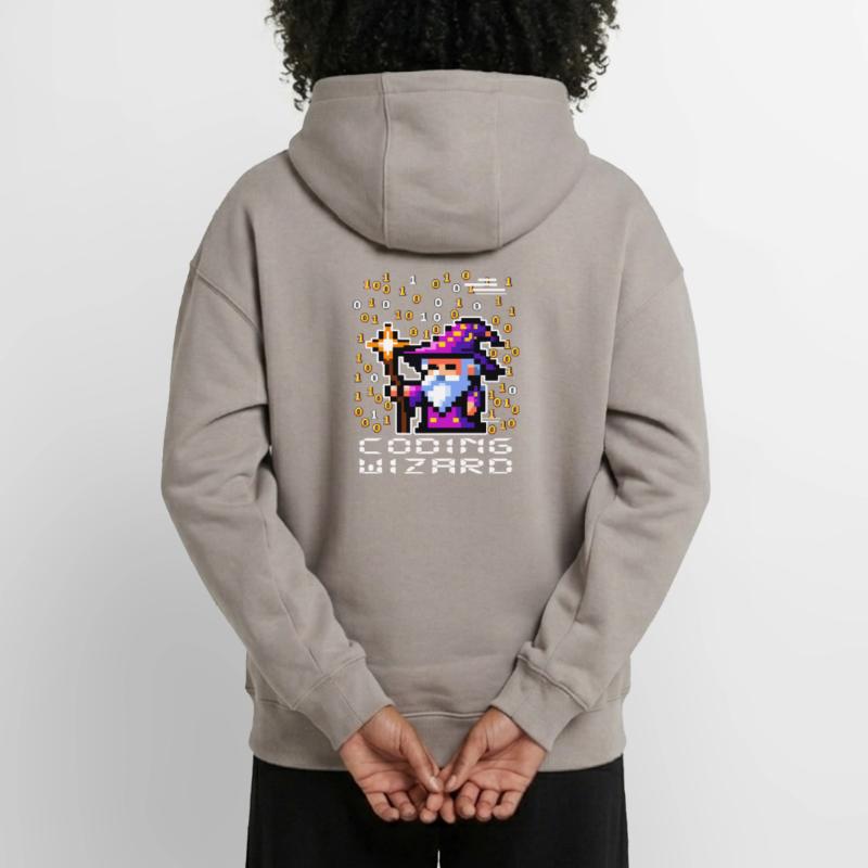 Wizard Pixel Code Oversized Heavyweight Unisex Zip Hoodie