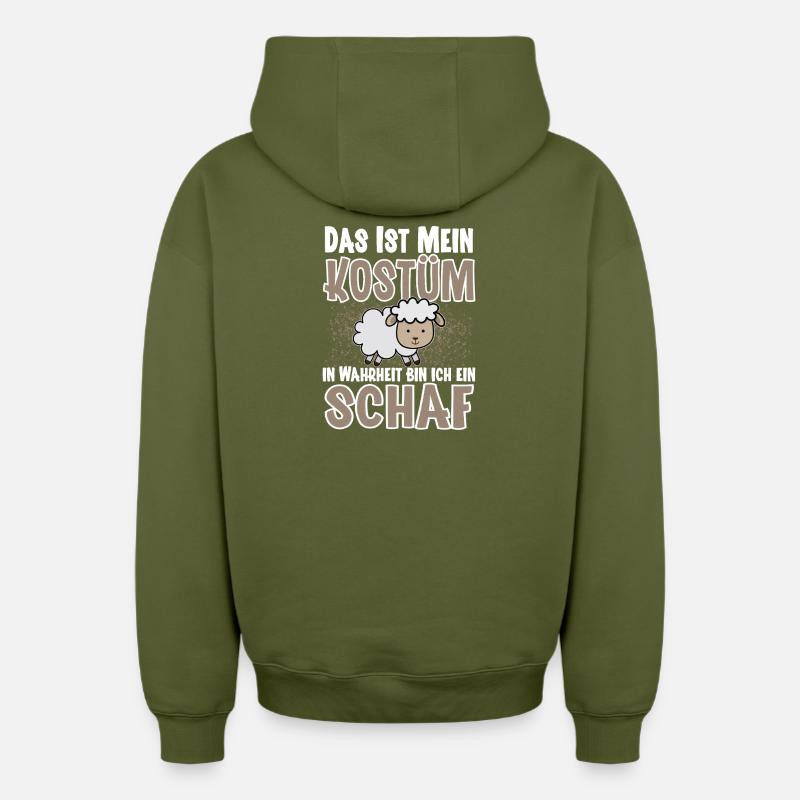 Déguisement de mouton - Sweat à capuche unisexe zippé oversize épais SPREAD - kaki