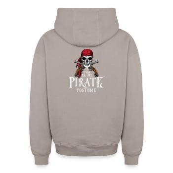 Das ist mein Piratenkostüm Totenkopfpistolen Halloween Gif - Oversized Heavyweight Unisex Zip Hoodie - Taupe - Hinten - AI Model Male 178 light (178cm)