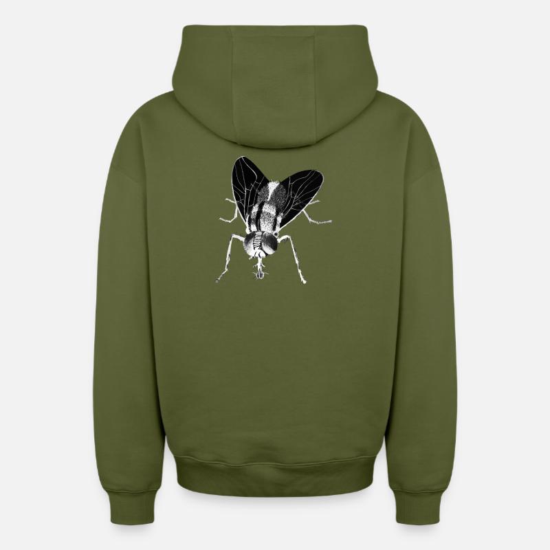 Mouche - Insecte - Sweat à capuche unisexe zippé oversize épais SPREAD - kaki