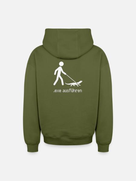 exe ausführen - Oversized Heavyweight Unisex Zip Hoodie - Khaki