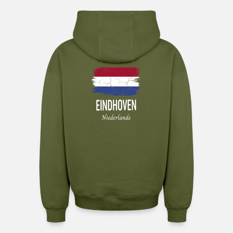 Eindhoven - Sweat à capuche unisexe zippé oversize épais SPREAD - kaki