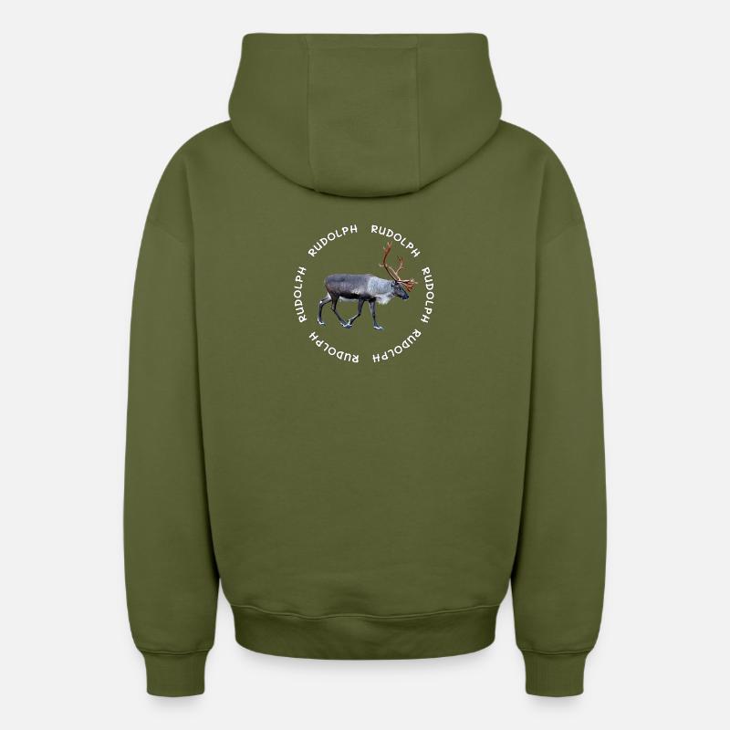 Rudolph - Sweat à capuche unisexe zippé oversize épais SPREAD - kaki
