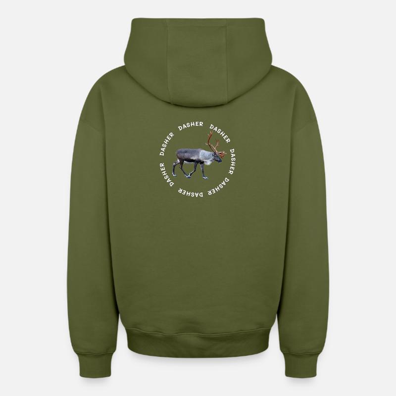 DASHER - Oversized Heavyweight Unisex Zip Hoodie - Khaki