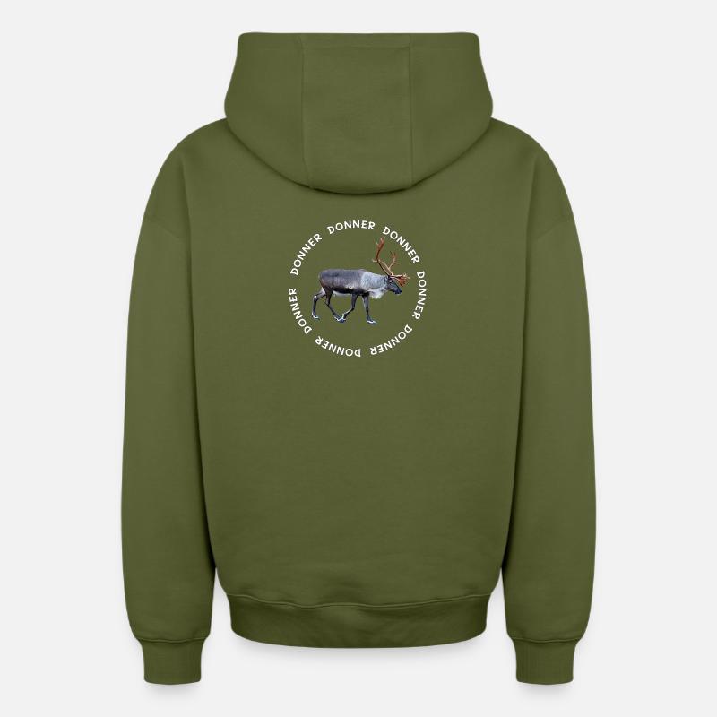 DONNER - Oversized Heavyweight Unisex Zip Hoodie - Khaki
