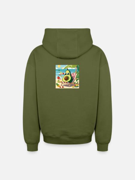 vegan, vegetarian, vegan humor - Oversized Heavyweight Unisex Zip Hoodie - khaki