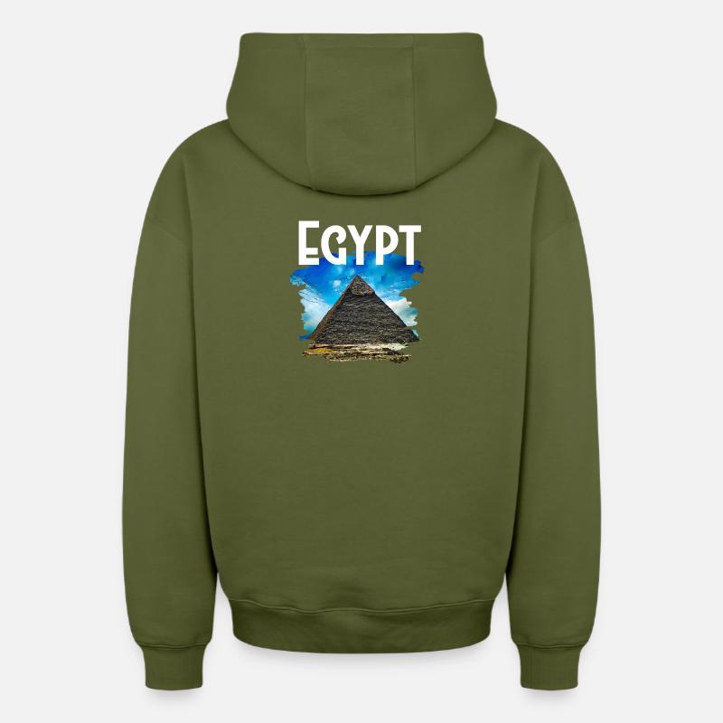 Égypte - Sweat à capuche unisexe zippé oversize épais SPREAD - kaki