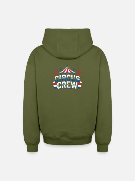 Circus Crew Funny Children's Circus - Oversized Heavyweight Unisex Zip Hoodie - khaki