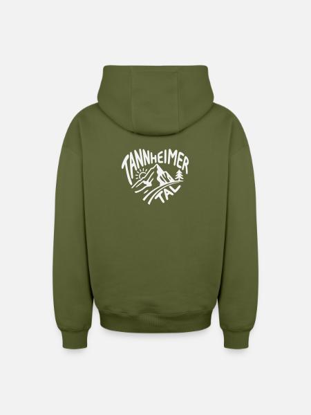 Tannheimer Tal Mountain Trail - Oversized Heavyweight Unisex Zip Hoodie - khaki