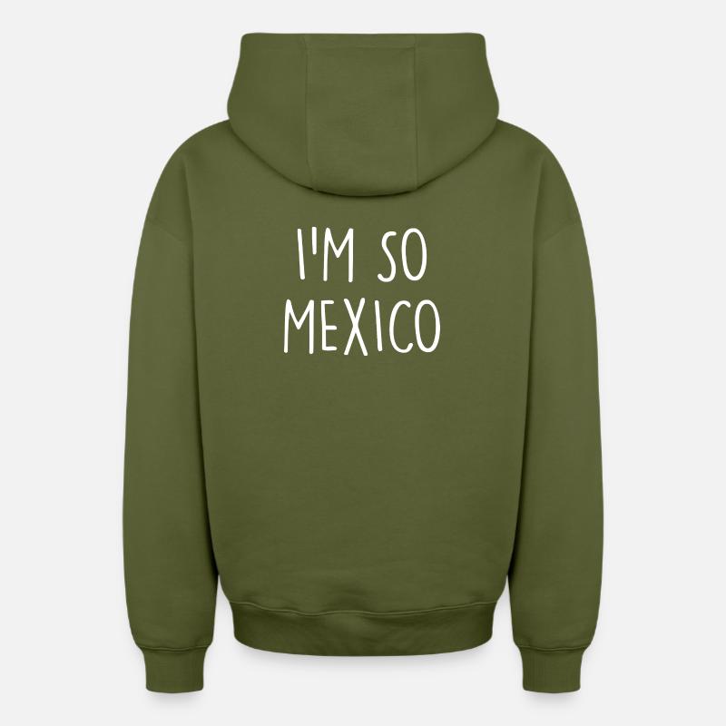 Mexiko mexicain - Sweat à capuche unisexe zippé oversize épais SPREAD - kaki
