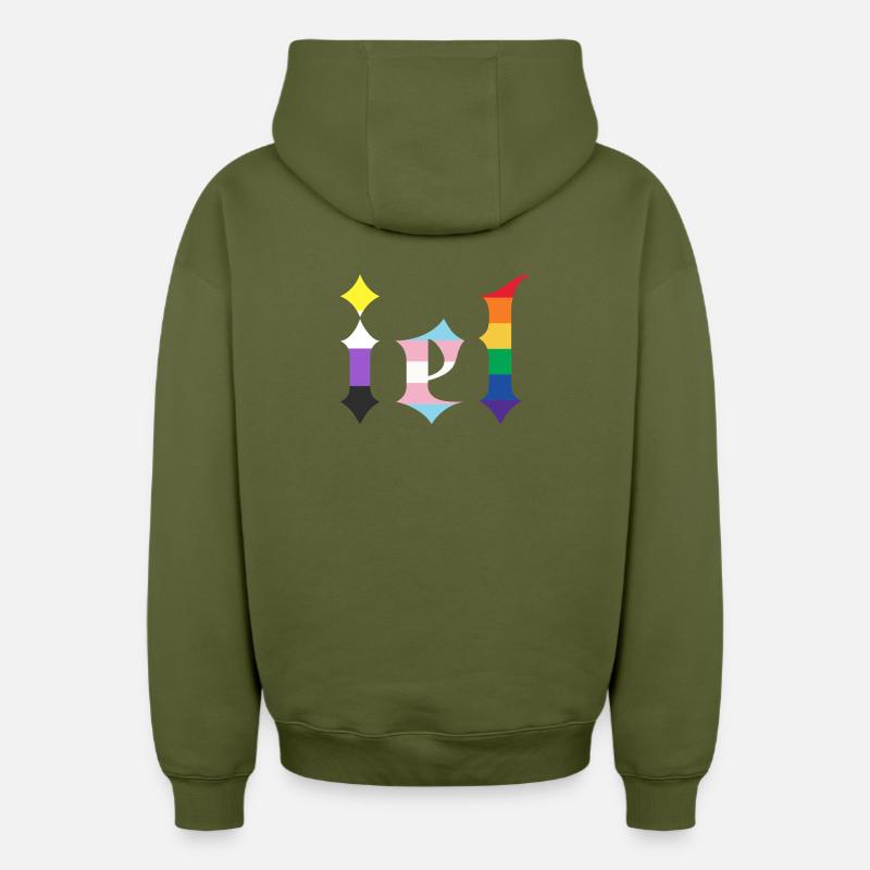 Iel gothique - Sweat à capuche unisexe zippé oversize épais SPREAD - kaki