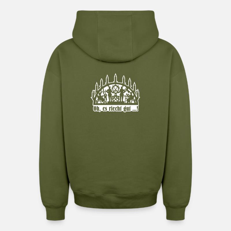 Schwibbogen - Oh es riecht gut (Differenzbild) - Oversized Heavyweight Unisex Zip Hoodie - Khaki