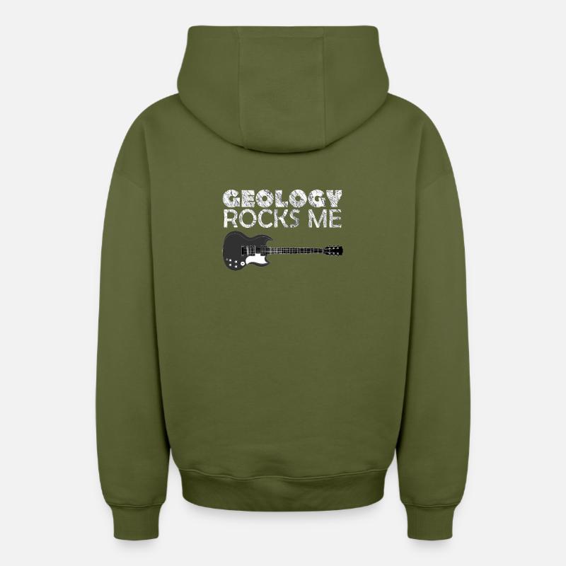 Geology Rocks Me ! - Sweat à capuche unisexe zippé oversize épais SPREAD - kaki