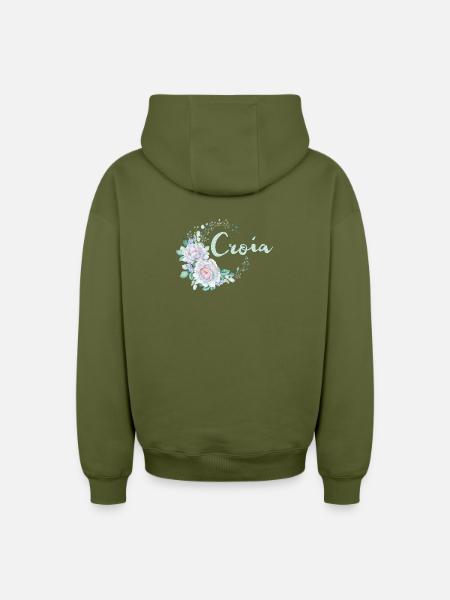 For Croia - Oversized Heavyweight Unisex Zip Hoodie - khaki