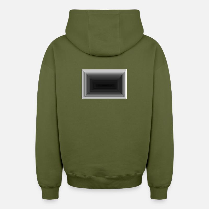 Schwarzer Grauton Tunnel Muster - Oversized Heavyweight Unisex Zip Hoodie - Khaki