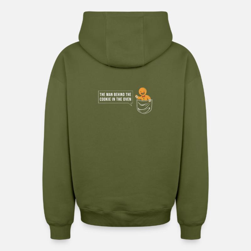 Futurs papas, futurs pères - Sweat à capuche unisexe zippé oversize épais SPREAD - kaki
