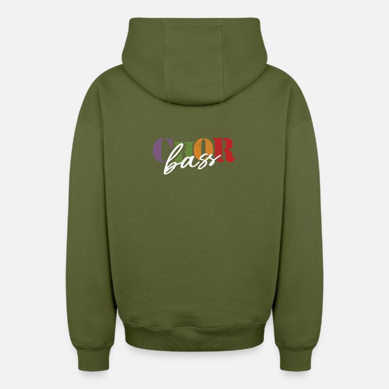 Basse de chœur - Sweat à capuche unisexe zippé oversize épais SPREAD - kaki